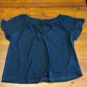 Black Women’s lightweight blouse size small. See pictures for measurements.